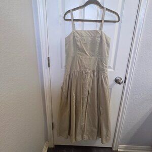 New Simply Vera Vera Wang Khaki Drop‑Waist Midi Dress – Size Medium
